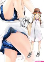 Secondary erotic image of Panchira voyeur that is taking a hidden picture of the girls pants with that hand