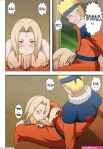 Tsunade and Naruto comics: Tsunade and Naruto are plowing in the office and nearly get unloaded by Shizune!