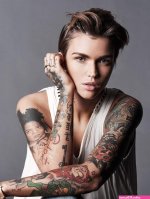 Ruby Rose Back Tattoo