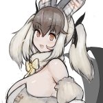 shibori kasu brown long-eared bat kemono friends kemono friends kemono friends v project absurdres highres 1girl animal ears bat ears bat girl bat wings breasts brown eyes brown hair elbow gloves extra