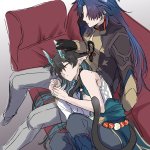 go ya o blade honkai: star rail dan heng honkai: star rail dan heng imbibitor lunae honkai: star rail honkai: star rail honkai series absurdres highres 2boys animal ears black gloves black