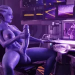 Futanari Liara masturbating