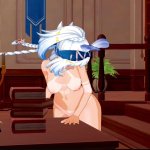 Mualani neukt een tafel Genshin Impact Hentai