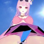 Mori Calliope Gives You A Footjob At The Beach Hentai POV