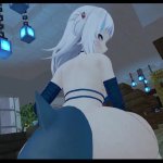 the3ndergamer gawr gura hololive hololive english holomyth minecraft vrchat alternate breast size animated audible music sound video 1girl 3d ass back bird blue eyes blue hair blush bouncing ass breasts chicken curvy