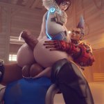 Futa Junkerqueen and Mei by SuperHentaiMaster9000 Mei Overwatch Junkerqueen