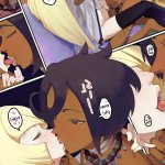 Pokemon Hentai Comic: Lusamine and Olivias Sloppy Kiss