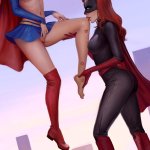 Supergirl and Batwoman by Luccass
