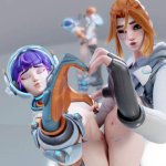 Futa Widowmaker and Tracer Mossited Overwatch