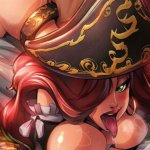 NSFW uncensored oppai hentai art of League of Legends big tits champion Miss Fortune in xxx porn illustration.