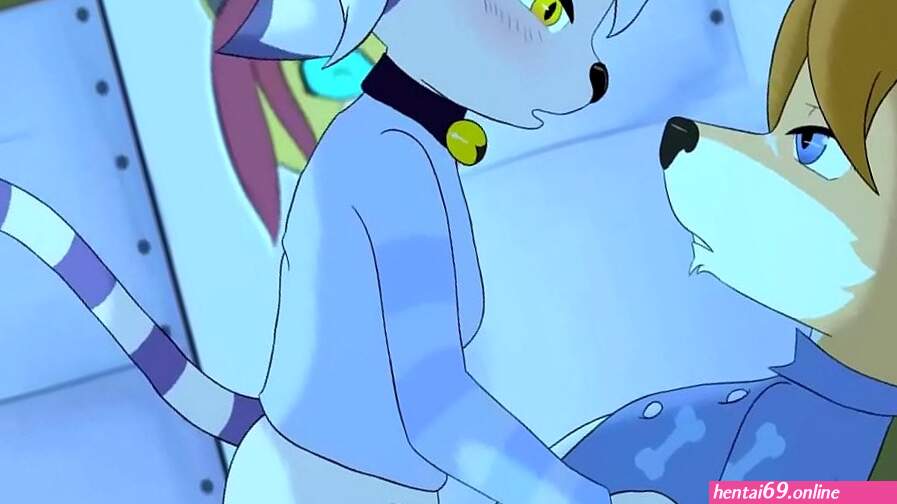 Furry cub cum inside animation