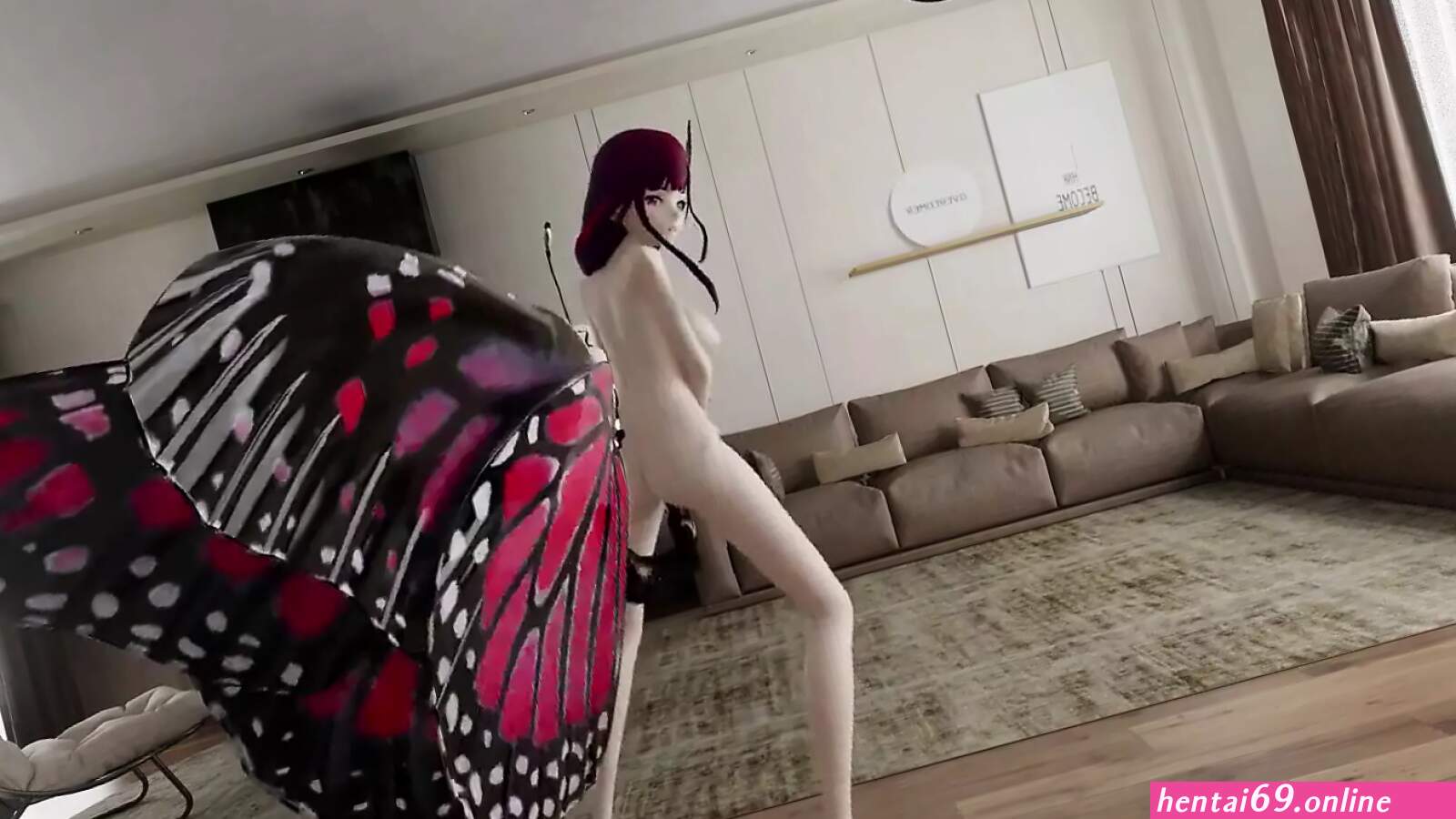Insect Missionery Hentai Sex Nude Chinese Girl Long Red Hair MMD 3D
