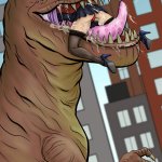 T-rex in the big city by wildpegasus13